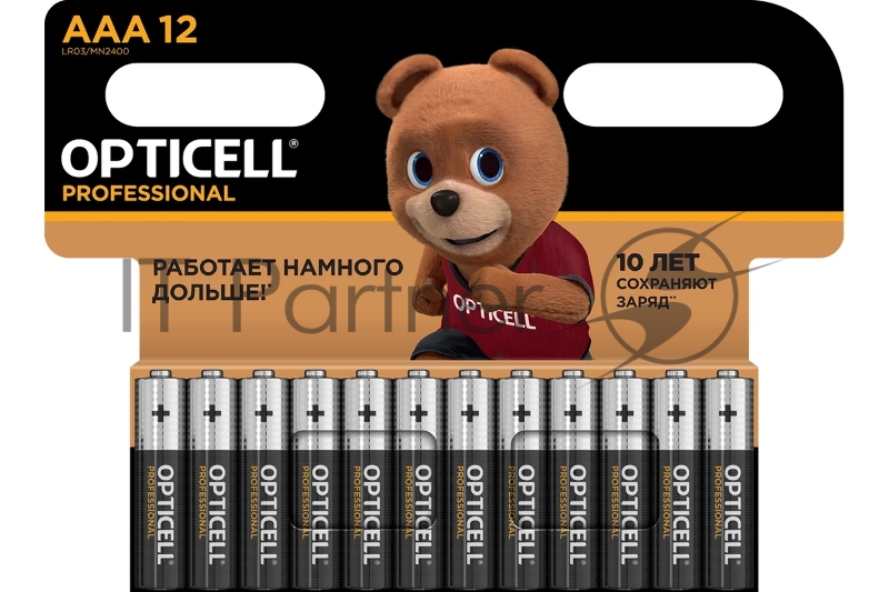 Элемент питания алкалиновый AAA/LR03 (блист. 12шт) Professional Opticell 5052006