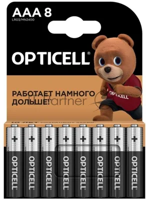 Элемент питания алкалиновый AAA/LR03 (блист. 8шт) Basic Opticell 5051009