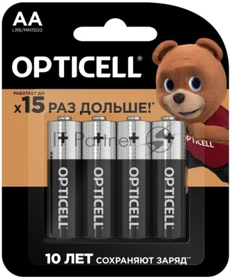Элемент питания алкалиновый AA/LR6 (блист. 4шт) Basic Opticell 5051001