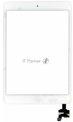 Сенсорное стекло (тачскрин) Ipad mini + stiker + IC с кнопкой Home, белое (A1432 A1454 A1455) OEM
