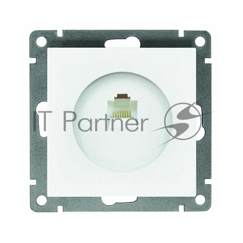 Розетка компьютерная 1-м СП Афина RJ45 кат.5E механизм бел. Universal A0051