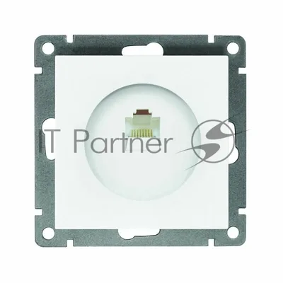 Розетка компьютерная 1-м СП Афина RJ45 кат.5E механизм бел. Universal A0051