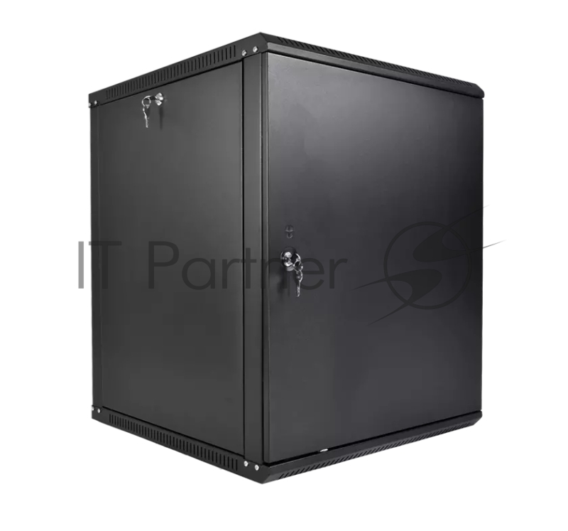 Шкаф телекоммуникационный настенный разборный ЦМО ЭКОНОМ 12U (600 x 350) дверь металл, черный (ШРН-Э-12.350.1-9005)