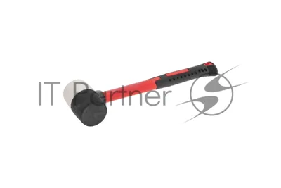 Киянка резиновая Kranz KR-12-8152 225 г, черно-белая резина, фибергласовая рукоятка