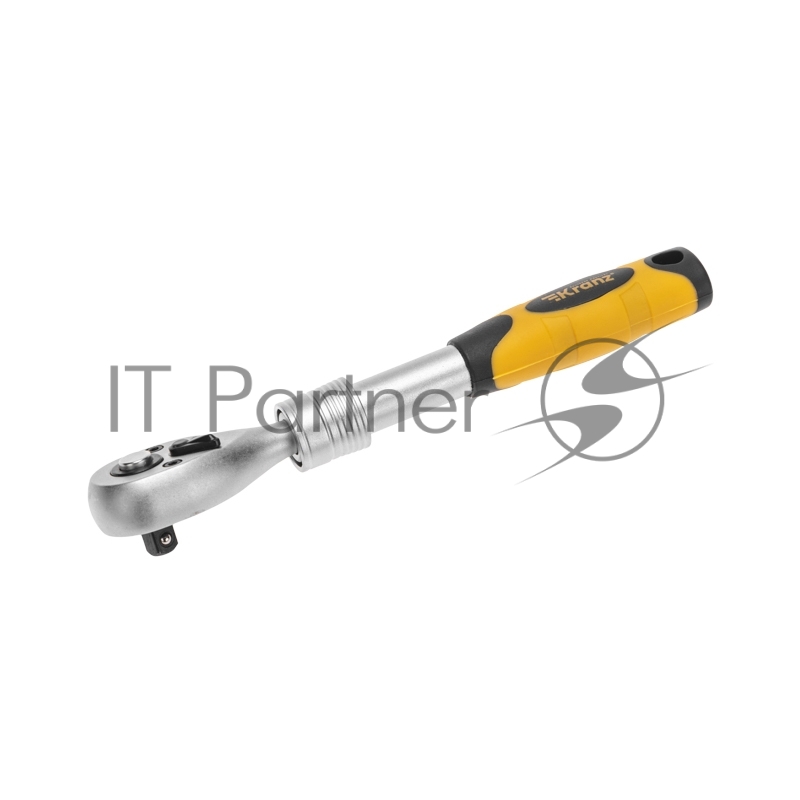 Ключ телескопический трещоточный Kranz 1/4, 162-210мм, CrV, двухкомпонентная рукоятка