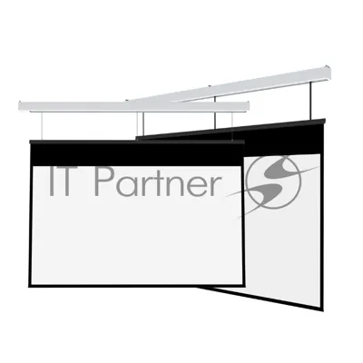 Экран для проектора S'OK Athena SGPSMS-323x201UHD-BK на тросах с электроприводом, ПВХ+, черный