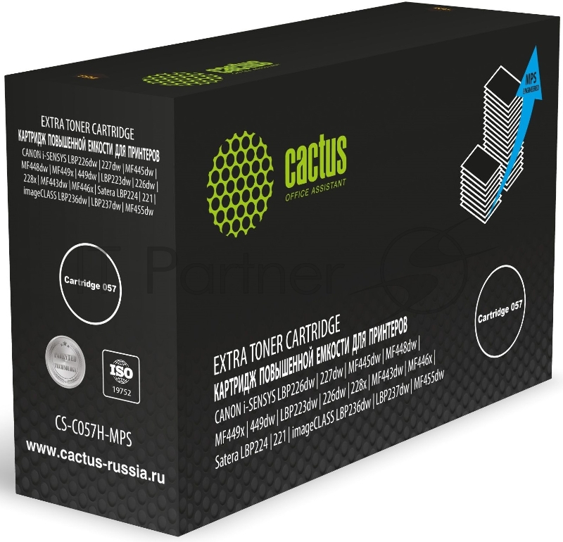 Картридж лазерный Cactus CS-C057H-MPS Cartridge 057 черный (15000 стр.) для Canon i-SENSYS LBP226dw/227dw/MF445dw/MF448dw/MF449x/449dw/LBP223dw/226dw/228x/MF443dw/MF446x/Satera LBP224/221/imageCLASS LBP236dw/LBP237dw/MF455dw