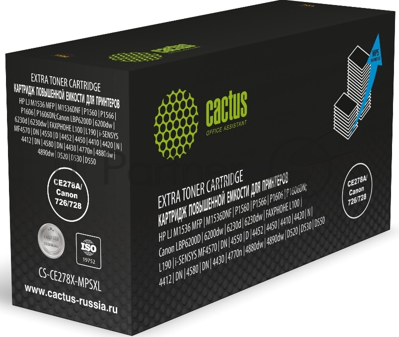 Картридж лазерный Cactus CS-CE278X-MPSXL CE278A/Canon 726/728 черный (8000стр.) для HP LJ M1536 MFP/M1536DNF/P1560/P1566/P1606/P1606DN;Canon LBP6200D/6200dw/6230d/6230dw/FAXPHOHE L100/L190/i-SENSYS MF4570/DN/4550/D/4452/4450/4410/4420/N/4412/DN/4580/DN/4430/4770n/4880dw/4890dw/D520/D530/D550