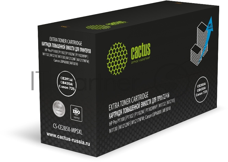 Картридж лазерный Cactus CS-CE285X-MPSXL CE285A/CB435A/Canon 725 черный (8000стр.) для HP Pro P1100/P1102/P1102W/P1102WHP/M1132/M1210/M1130/M1212NF/M1217NFW; Canon LBP6000