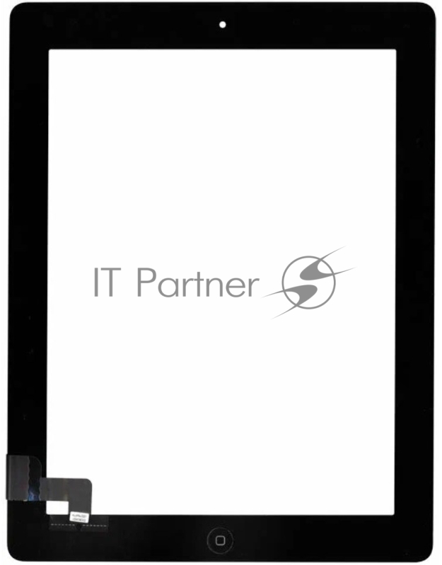 Сенсорное стекло (тачскрин) для iPad 2 (A1395, A1396, A1397), черное с кнопкой OEM