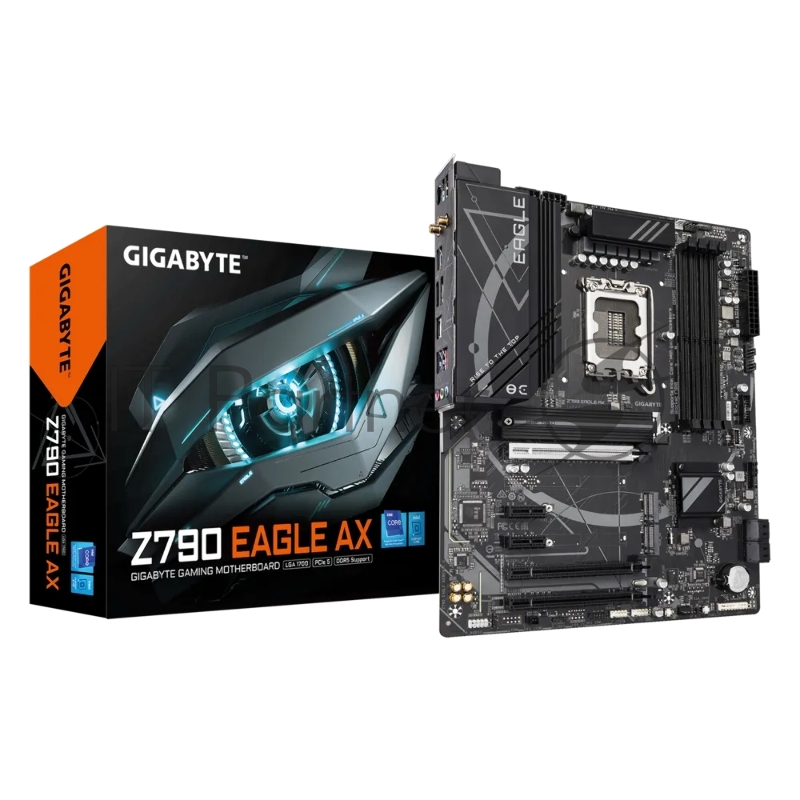 Материнская плата GIGABYTE Z790 EAGLE AX, LGA1700, Intel Z790, 4xDDR5, 4xSATA, 3xM.2, 1xPCIe 5.0 x16, DisplayPort, HDMI, 1x2.5Gb LAN, USB Type-C, 3x3.5 мм, 7.1, ATX