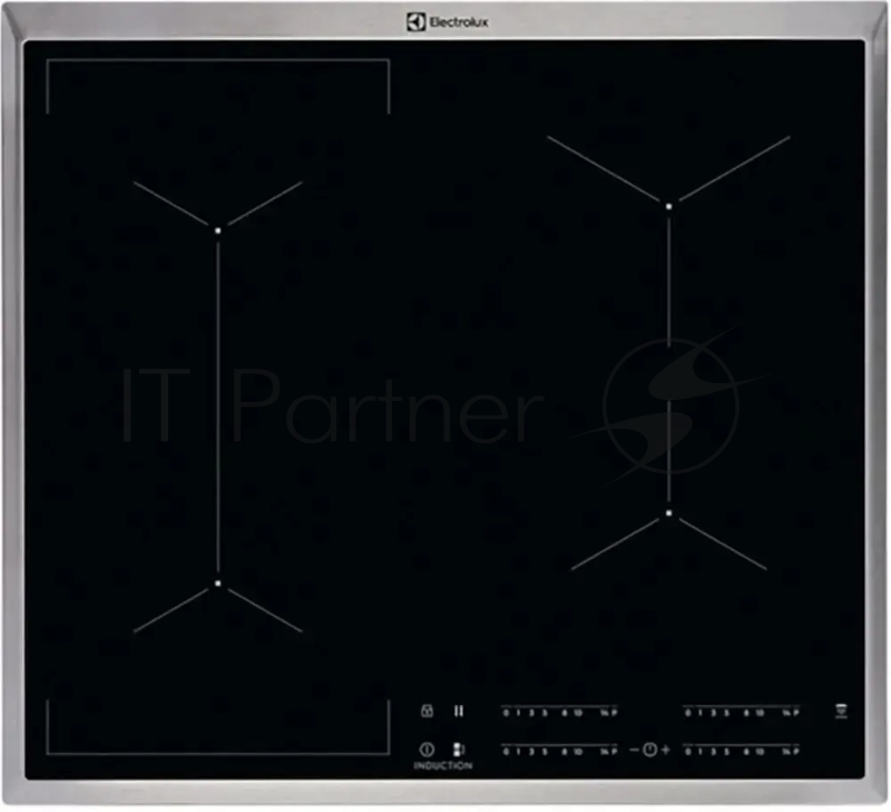 Индукционная варочная поверхность Electrolux EIV6340X, 4 конфорки, с зоной расширения, стеклокерамика, 7350 Вт