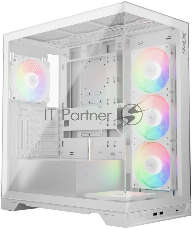 Компьютерный корпус XPG INVADER X WHITE (INVADERXMT-WHCWW) Mid-Tower Gaming ATX PC Case with Panoramic View, Tempered Glass Panels, and RGb Lighting Black
