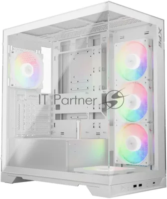 Компьютерный корпус XPG INVADER X WHITE (INVADERXMT-WHCWW) Mid-Tower Gaming ATX PC Case with Panoramic View, Tempered Glass Panels, and RGb Lighting Black