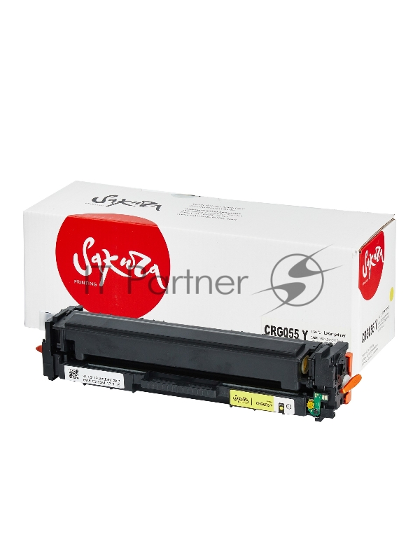Картридж лазерный Sakura 055Y (3013C002) для Canon LBP664Cx/LBP663Cdw/MF746Cx/MF744Cdw/MF742Cdw, желтый, 2100 к. (чип без счетчика копий)