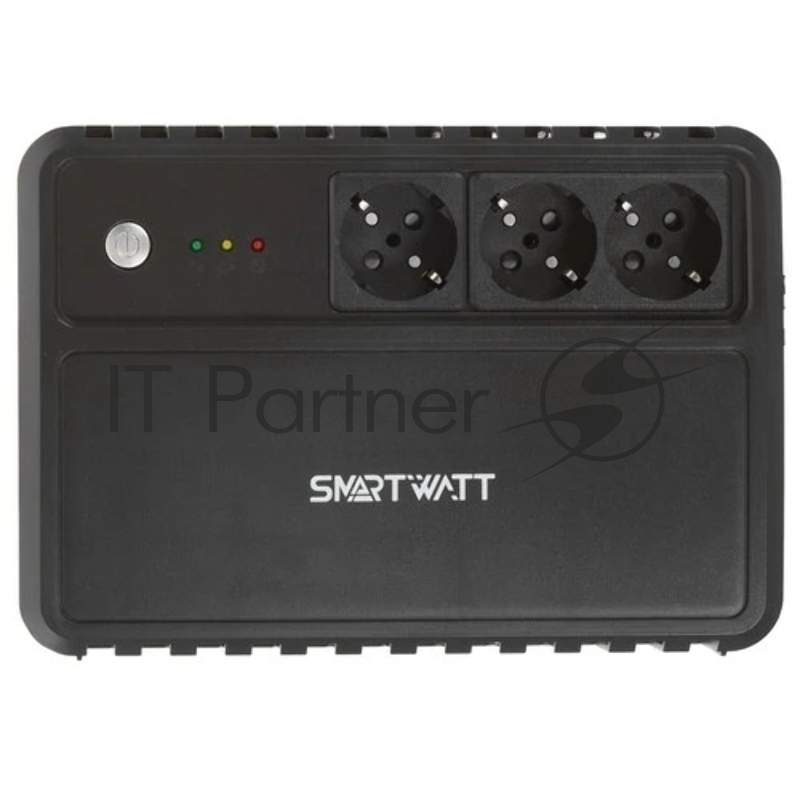 Источник бесперебойного питания SMARTWATT UPS SAFE 1000 черный, 1000/600 ВА/Вт, линейно-интерактивный, напольный, LED индикация, Shuko CEE7/4 - 3 шт.