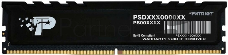 Оперативная память Patriot Signature Premium, DDR5, 16Gb (1x16 GB), 5200 MHz, CL42, DIMM, радиатор, черный