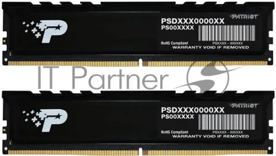 Оперативная память Patriot Signature Premium, DDR5, 64Gb (2x32 Gb), 4800 MHz, CL40, DIMM, радиатор, черный