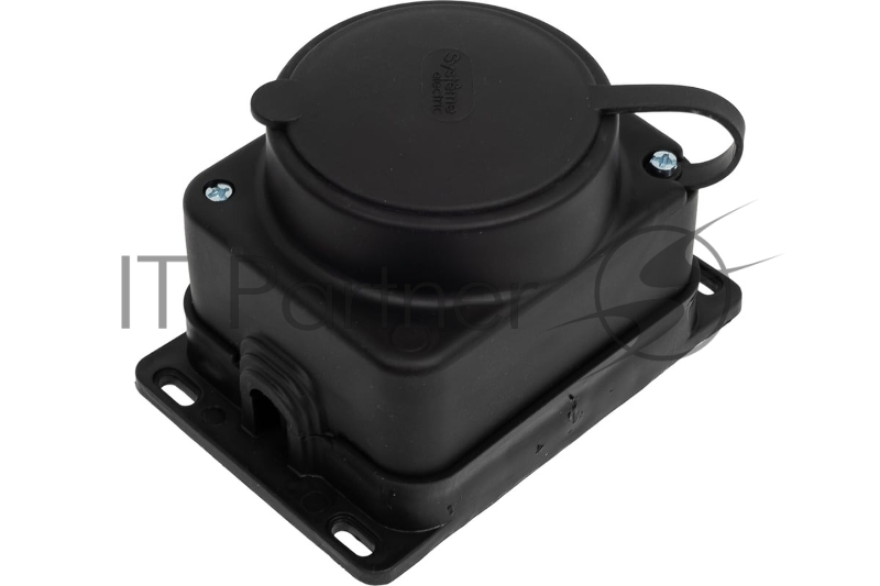 Колодка MultiSet 1х розетка 2К+З 16А/250В IP44 каучуковая черн. SE MST4003BK