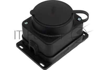 Колодка MultiSet 1х розетка 2К+З 16А/250В IP44 каучуковая черн. SE MST4003BK