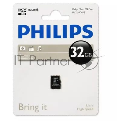Флеш карта Philips microSDHC Class 10 32Gb FM32MD45B/97