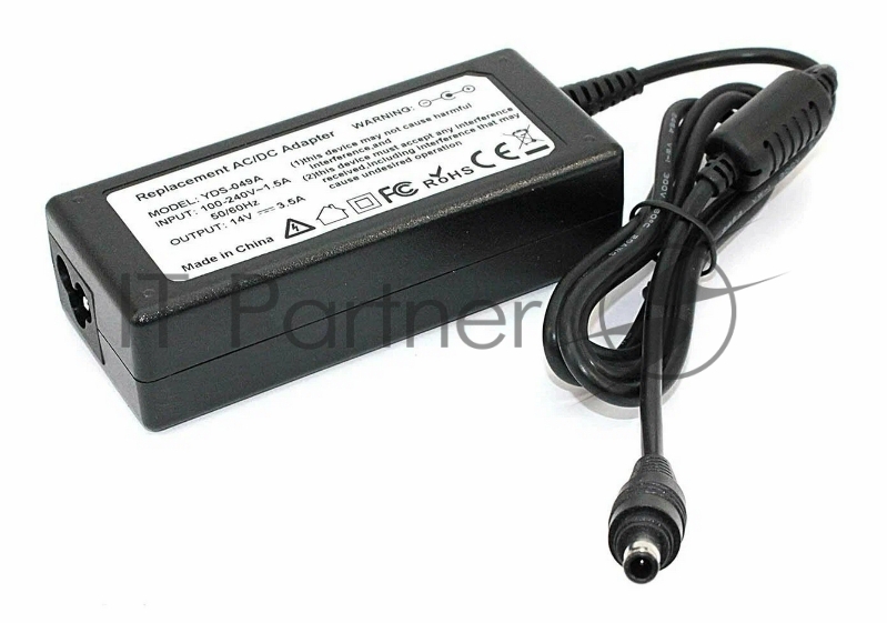 Блок питания для монитора и телевизора LCD 14V 3.5A, 49W (6.5x4.4mm) OEM