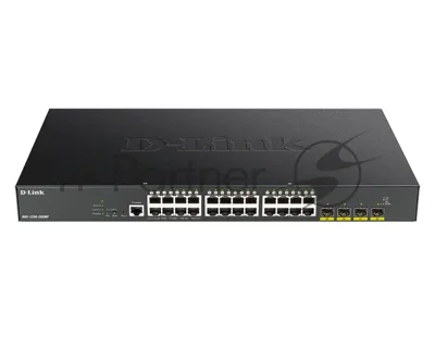 Коммутатор D-Link DGS-1250-28XMP, 24×1 Гбит/с + 4×10 Гбит/с SFP+, управляемый