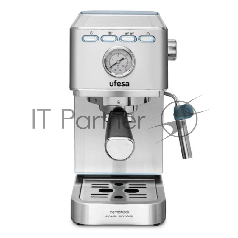 Кофеварка рожковая Ufesa CE8030 MILAZZO серебристый, исп. кофе - молотый, 1.4 л, 1350 Вт, 20 бар