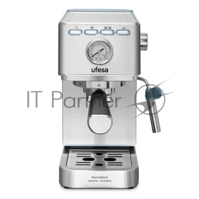 Кофеварка рожковая Ufesa CE8030 MILAZZO серебристый, исп. кофе - молотый, 1.4 л, 1350 Вт, 20 бар