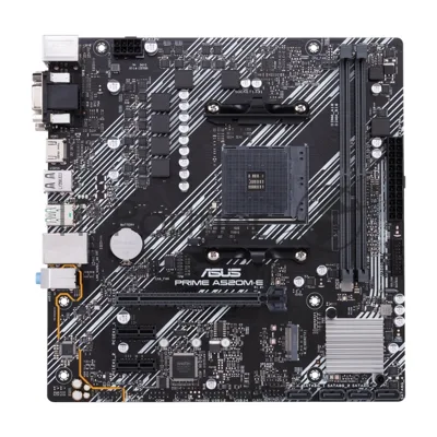 Материнская плата ASUS PRIME A520M-E/CSM, AM4, AMD A520, 2xDDR4, 4xSATA, 1xM.2, 1xPCIe 3.0 x16, DVI-D, HDMI, D-Sub, 1x1Gb LAN, 3x3.5 мм, 7.1, microATX