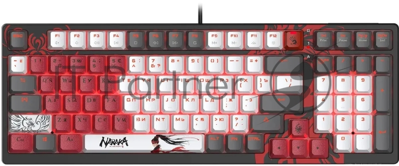 Клавиатура A4Tech Bloody S98 Naraka BLMS Plus проводная, USB Type-A, чёрный/красный