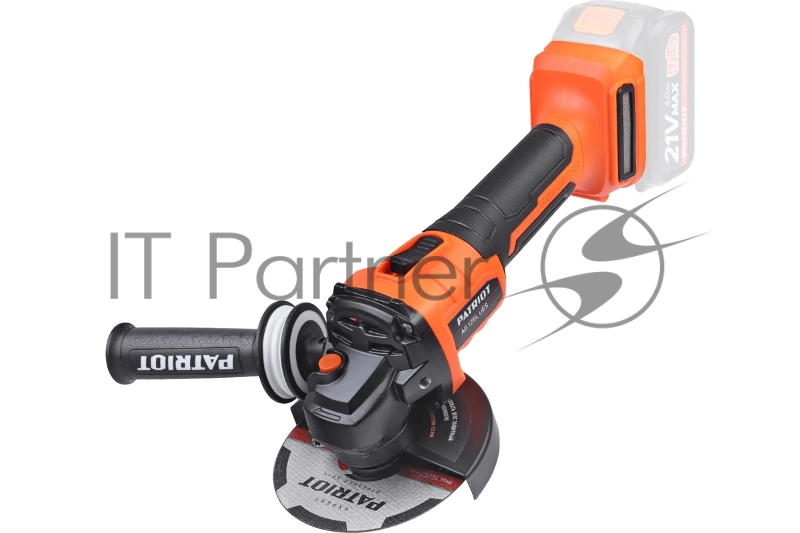Машина углошлифовальная аккумуляторная PATRIOT AG 125L UES, диска 125мм, 7500 об/мин, виброзащитная дополнительная рукоятка,