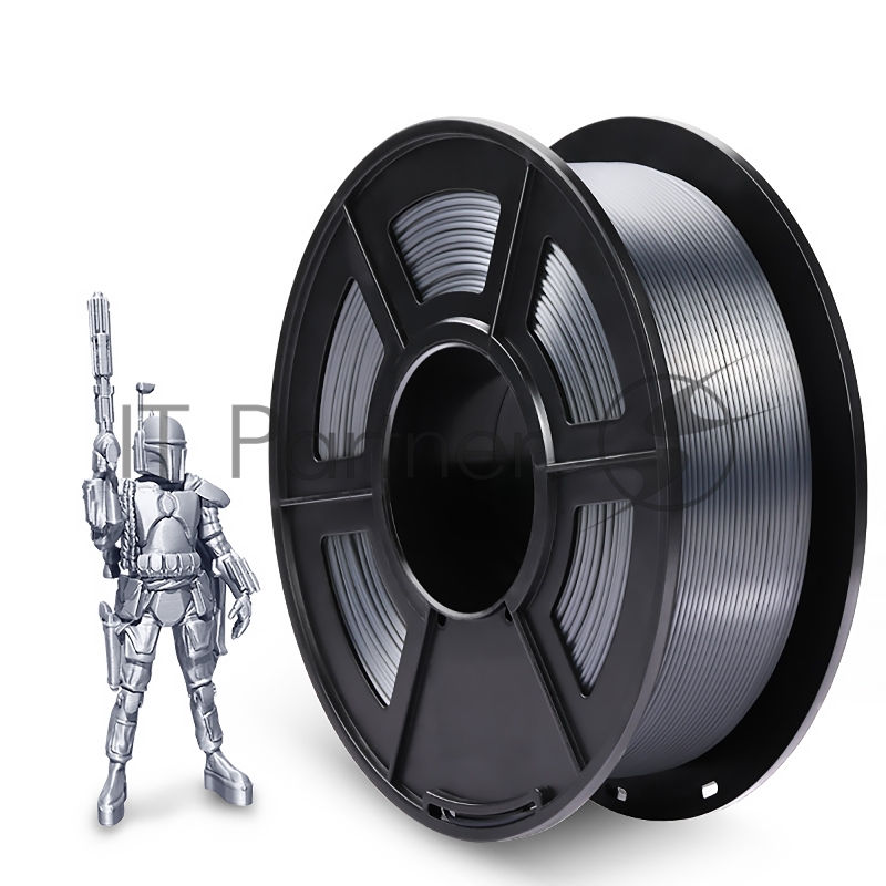 Филамент NVPrint Silk PLA+ Silver для 3D печати диаметр 1.75мм длина 330 метров масса 1 кг