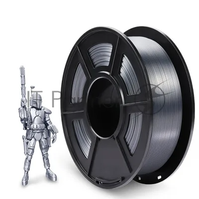 Филамент NVPrint Silk PLA+ Silver для 3D печати диаметр 1.75мм длина 330 метров масса 1 кг