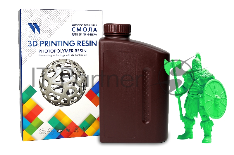 Фотополимерная смола NVPrint Standard Resin Clear Green для 3D печати 1 кг (бут)