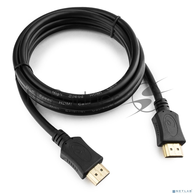 Кабель HDMI Cablexpert CC-HDMI4L-1.5M, 19M/19M, v2.0, Light, позол.разъемы, экран, 1.5м, черный, пакет