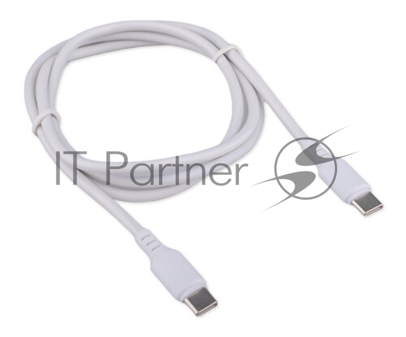 Кабель USB2.0 Cablexpert CCB-USB2-CMCMO1-1MW, TypeC/TypeC, Classic 0.1, 3A, 60Вт, PD/QC3.0, медь, 1м, белый, коробка