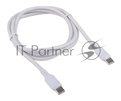 Кабель USB2.0 Cablexpert CCB-USB2-CMCMO1-1MW, TypeC/TypeC, Classic 0.1, 3A, 60Вт, PD/QC3.0, медь, 1м, белый, коробка