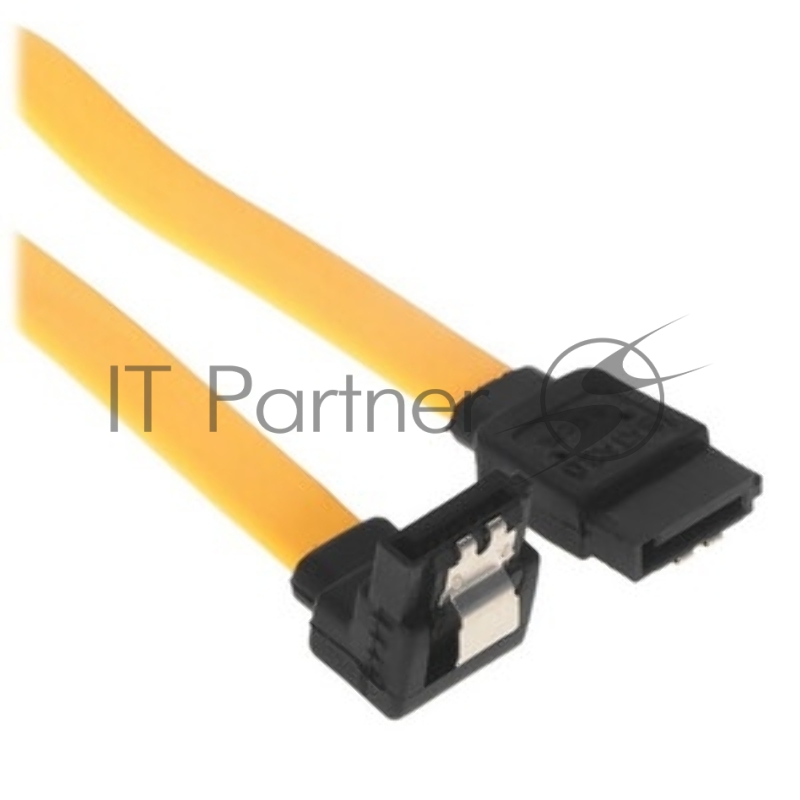 Кабель интерфейсный SATA Cablexpert CC-SATAM-DATA90-YL-50CM, Sata3 7pin/7pin, мет.защелка, угловой разъем, 50 см, желтый, пакет