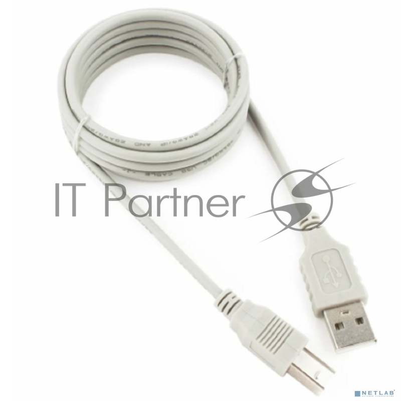 Кабель USB2.0 Cablexpert CC-USB2-AMBM-6-N, AM/BM, медь, 1.8м, серый, пакет