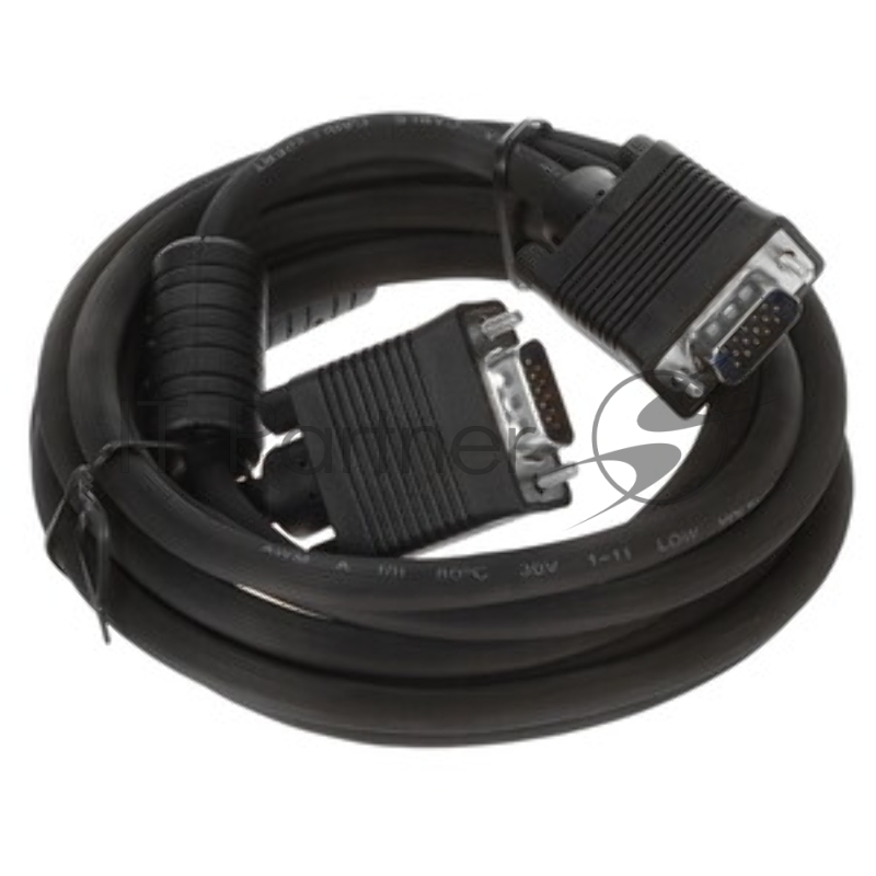 Кабель VGA Pro Cablexpert CC-PVGA-3M, 15M/15M, 3.0м, экран, феррит. кольца, пакет