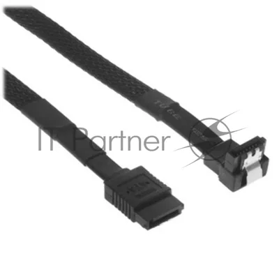 Кабель интерфейсный SATA Cablexpert CC-SATAM-DATA90-BLBR-30CM, Sata3 7pin/7pin, мет.защелка, угловой разъем, 30 см, черный, оплетка, пакет