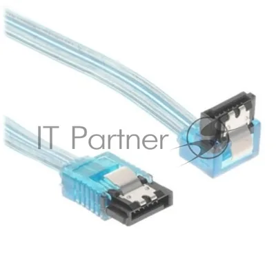 Кабель интерфейсный SATA Cablexpert CC-SATAM-DATA90-TR-30CM, Sata3 7pin/7pin, мет.защелка, угловой разъем, 30 см, прозрачный, пакет