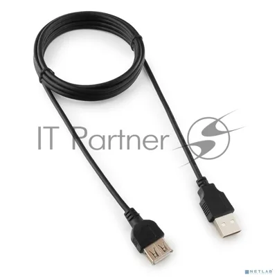 Кабель-удлинитель USB2.0 Cablexpert CC-USB2-AMAF-6B-N, AM/AF, медь, серия Pro, 1.8м, черный, пакет
