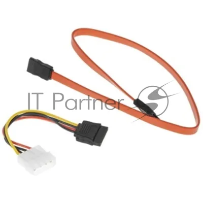 Комплект кабелей SATA Cablexpert CC-SATA-N, интерфейсный (48 см) 7pin/7pin и питания (15 см) 4pin/15pin, медь, пакет