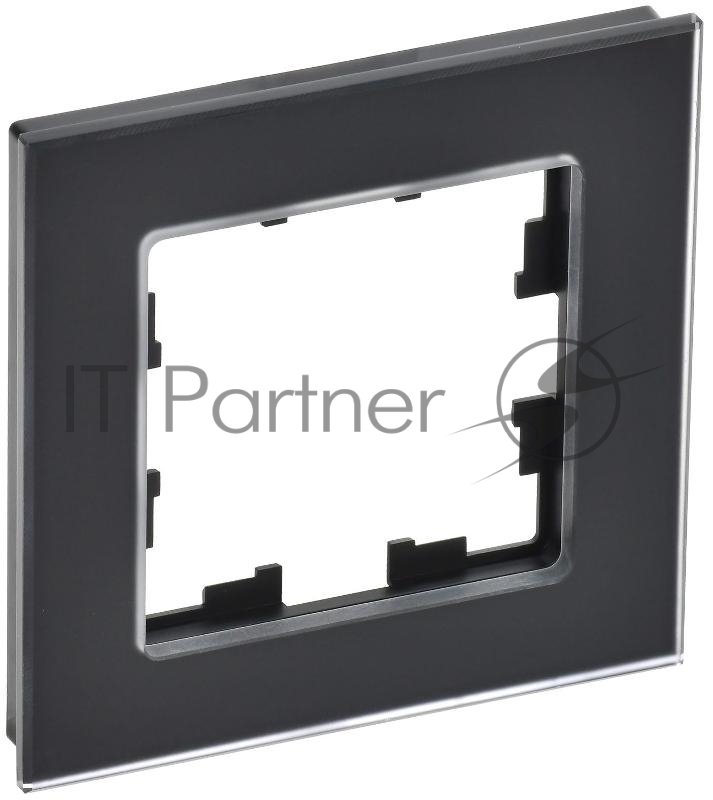 Рамка 1-м РУ-1-2-Бр IEK BRITE DECOR Черный матовый стекло