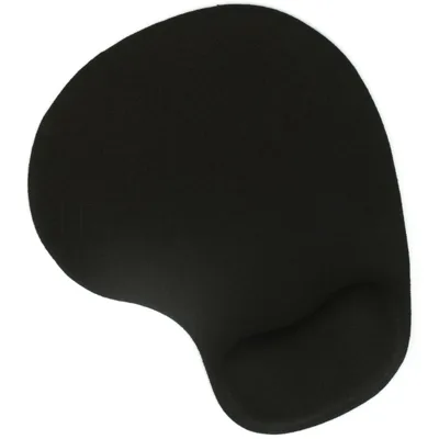 Коврик для мыши с подушкой под запястье Gembird MP-WR-BLACK, черный, 225х195х5мм, ткань/резина, блистер