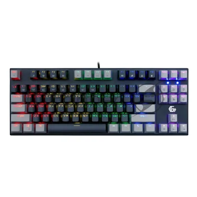 Клавиатура проводная механическая Gembird KB-G600-1, 87кл, Rainbow, коричн.свитчи, 1.8м, черная