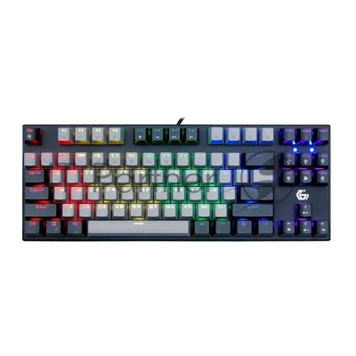 Клавиатура проводная механическая Gembird KB-G600, 87кл, Rainbow, красн.свитчи, 1.8м, черная