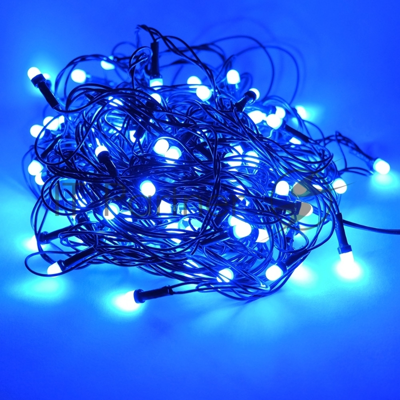 Гирлянда светод. Funray Минишарики, SE-MINI-110B, 10М, 100LED, синий, темно-зел. шн. 0,7м, контр.,